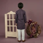 Boys Cotton Purple Kurta Pajama - Image 2