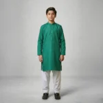 Boys Cotton Green Kurta Pajama