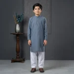 Boys Wash & Wear Z Grey Kurta Pajama - Image 3