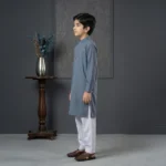 Boys Wash & Wear Z Grey Kurta Pajama - Image 4