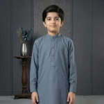 Boys Wash & Wear Z Grey Kurta Pajama - Image 5