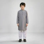 Boys Wash & Wear N Grey Kurta Pajama