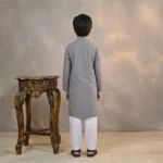 Boys Wash & Wear N Grey Kurta Pajama - Image 2