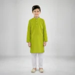 Boys Cotton Lime Green Kurta Pajama